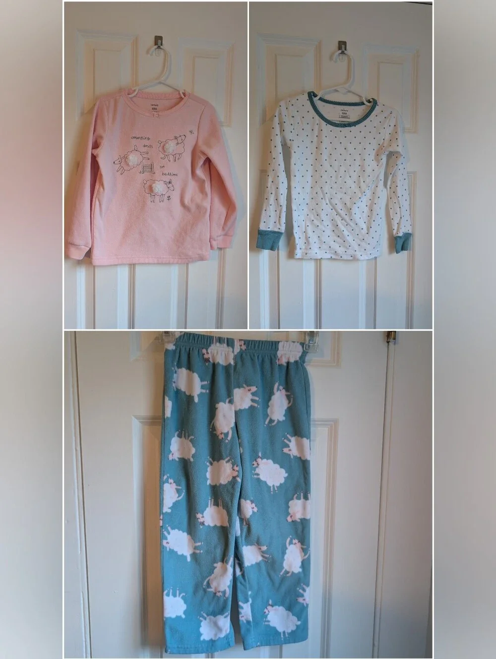 Carter's 3 Piece Pajamas Set Size 5 / 5A Sheep Theme